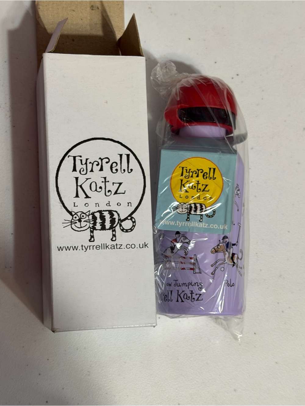 Tyrrell Katz Kids Water Bottle - Purple with Red Cap
